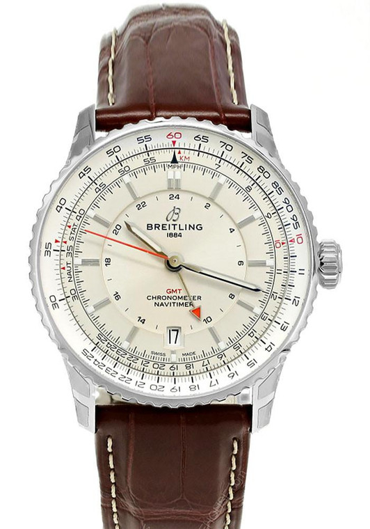 BREITLING Navitimer Automatic GMT 41MM Brown Leather Men's Watch A32310211G1P1 