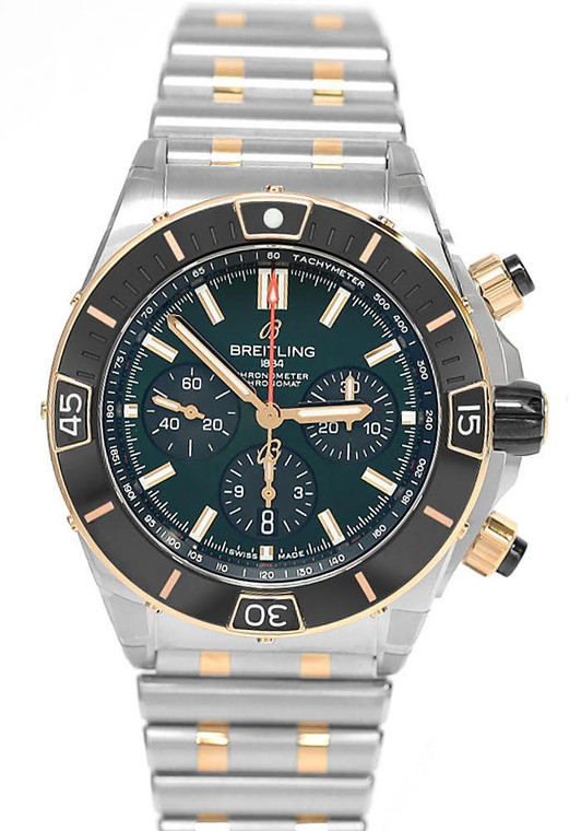 BREITLING Super Chronomat B01 Automatic SS 44MM Green Dial Men's Watch UB0136251L1U1