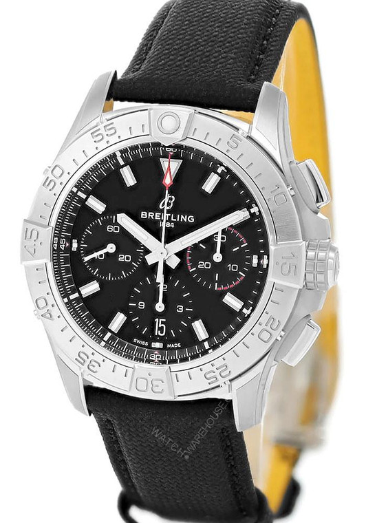 BREITLING Avenger B01 Chronograph 42MM Anthracite Leather Men's Watch AB0146101B1X1