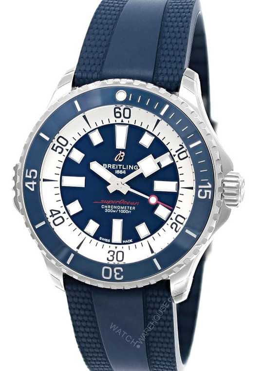BREITLING Superocean Automatic 46MM Blue Dial Rubber Men's Watch A17378E71C1S1