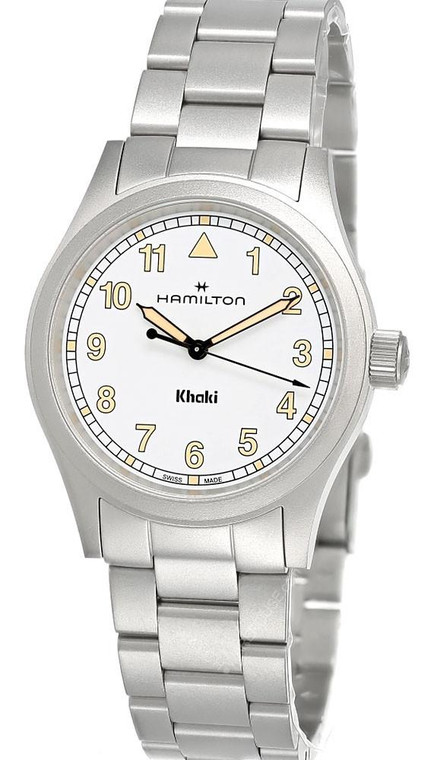 Hamilton watches HAMILTON Khaki Field Quartz SS 38MM White Dial Men's Watch H69401110 