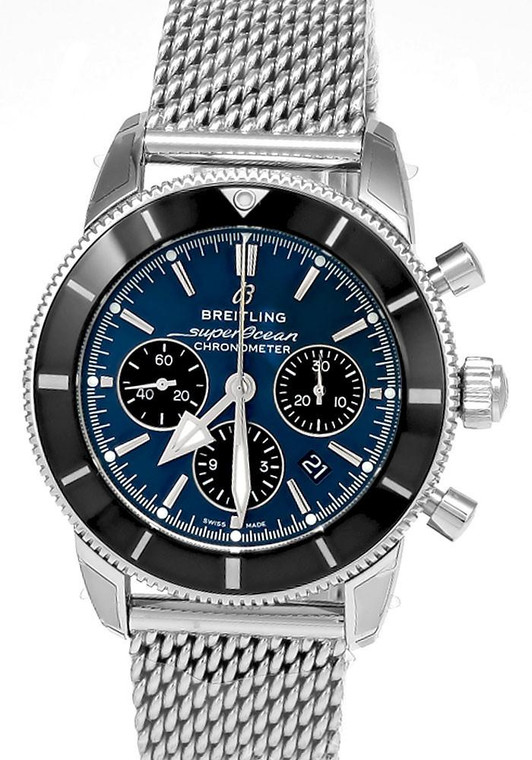 BREITLING Superocean Heritage B01 Chronograph SS 44MM Blue Dial Men's Watch AB0162121C1A1