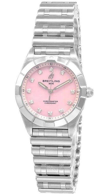Breitling watches BREITLING Chronomat Automatic GMT SS 28MM Pink Dial Women's Watch A72310101K1A1 