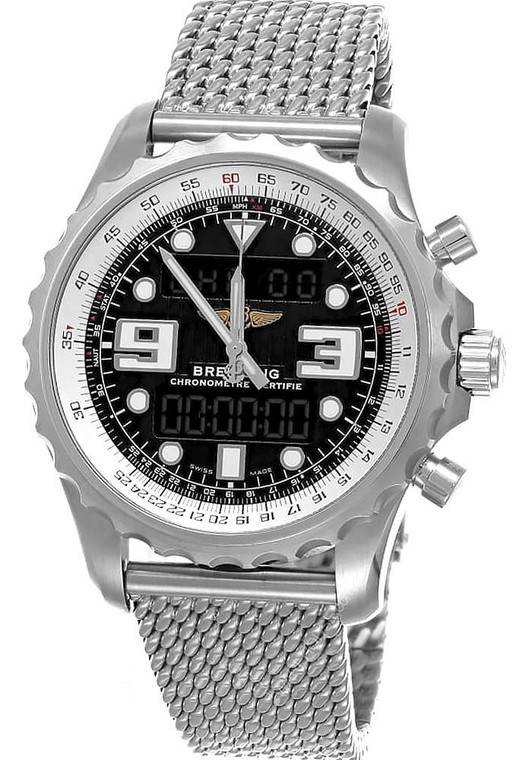 Breitling watches BREITLING Chronospace Quartz SS 48MM Black Dial Men's Watch A7836534/BA26-SS 