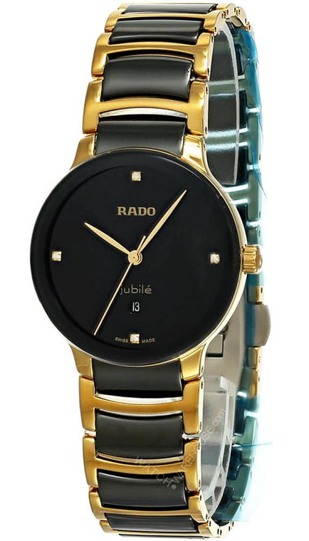Rado watches RADO Centrix Quartz SS 30.5MM 3 Diamond Two-Tone Women's Watch R30025712 