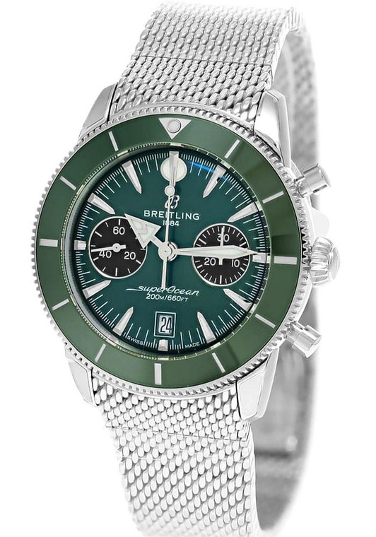 BREITLING SuperOcean Heritage B01 Automatic SS 42MM Green Dial Men's Watch AB0156361L1A1