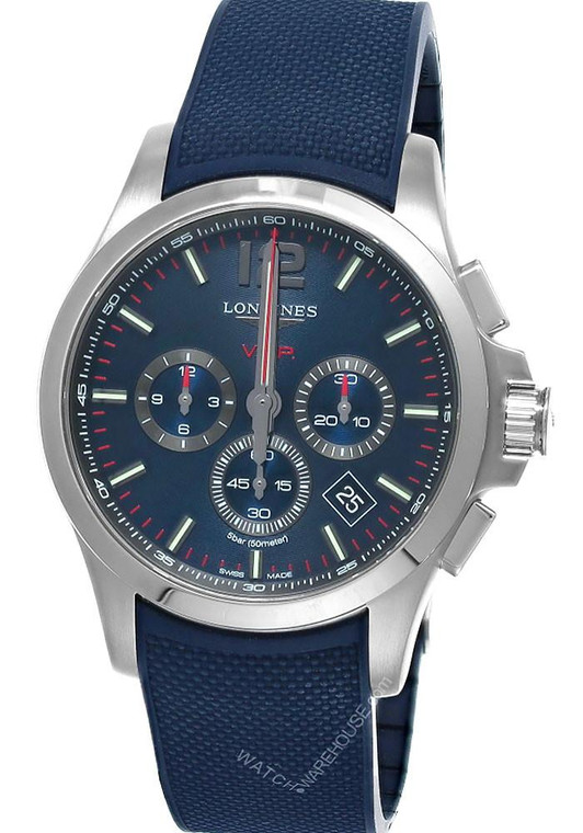 Longines watches LONGINES Conquest V.H.P. Chronograph 44MM Blue Dial Rubber Men's Watch L3.727.4.96.9 
