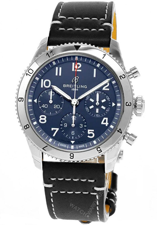 Breitling watches BREITLING Classic AVI Chronograph Tribute to Vought F4U Corsair 42MM Blue Dial Leather Men's Watch A233801A1C1X1 