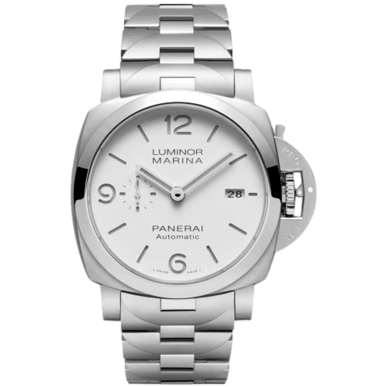 PANERAI Luminor Marina Automatic 44MM White Dial SS Men's Watch PAM01564