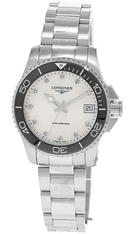 Longines watches LONGINES HydroConquest Quartz 32MM MOP Diamond Dial Women's Watch L3.370.4.87.6 