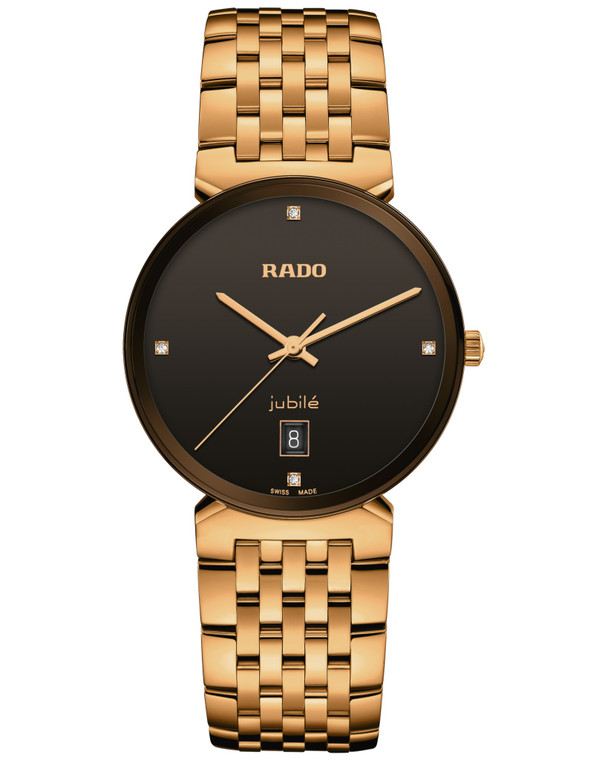 RADO Florence Quartz 38MM Black Diamond Dial Rose Gold Men's Watch R48916703