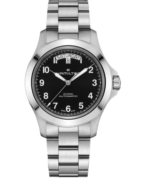 HAMILTON Khaki Field King Day-Date Automatic 40MM Black Dial SS Men's Watch H64475131