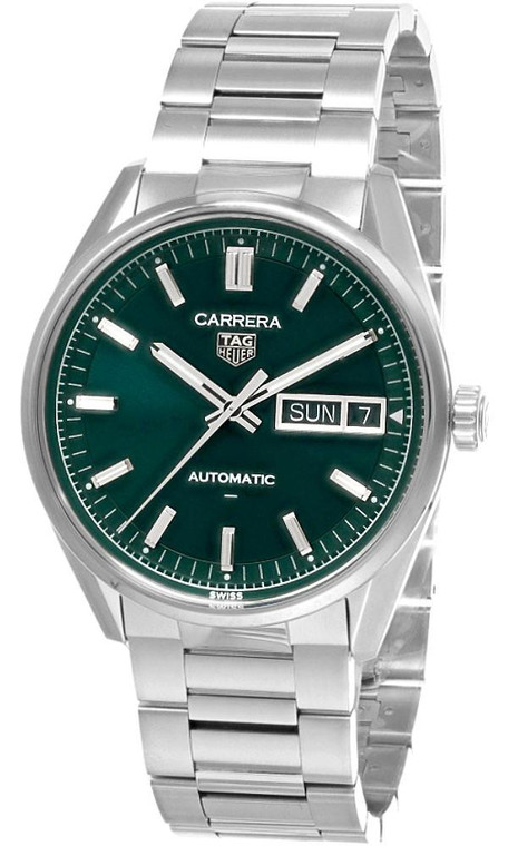 TAG Heuer Watches‎ TAG HEUER Carrera Day-Date Automatic SS 41MM Green Dial Men's Watch WDA2115.BA0043 