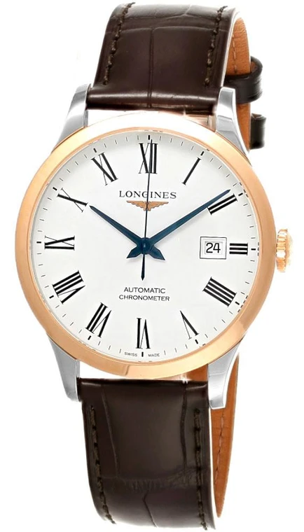 Longines watches LONGINES Record Automatic 40MM White Dial Leather Men's Watch L2.821.5.11.2 