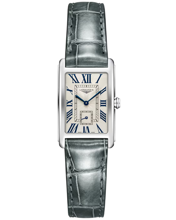 LONGINES DolceVita Quartz 20MM Silver Flinque Dial Gray Leather Women's Watch L5.255.4.71.3 / L52554713