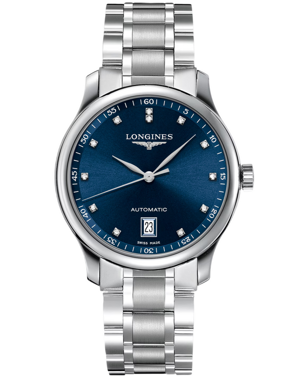 LONGINES Master Collection Automatic 38.5MM Blue Diamond Dial Leather Men's Watch L2.628.4.97.6 / L26284976