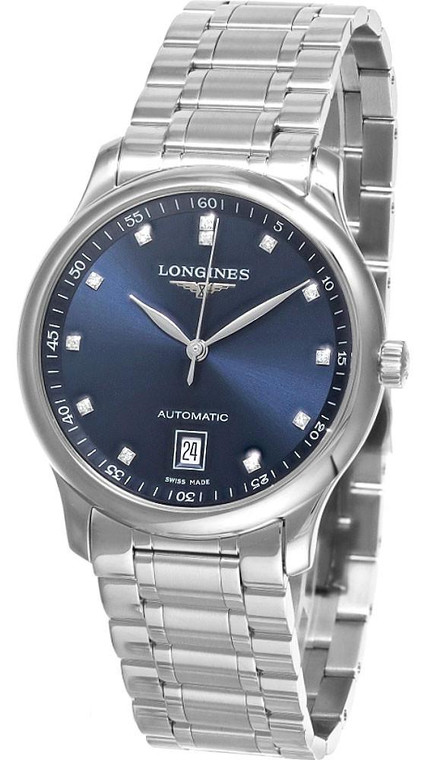LONGINES Master Collection Automatic 38.5MM Blue 12 Diamond Dial SS Men's Watch L2.628.4.97.6 / L26284976