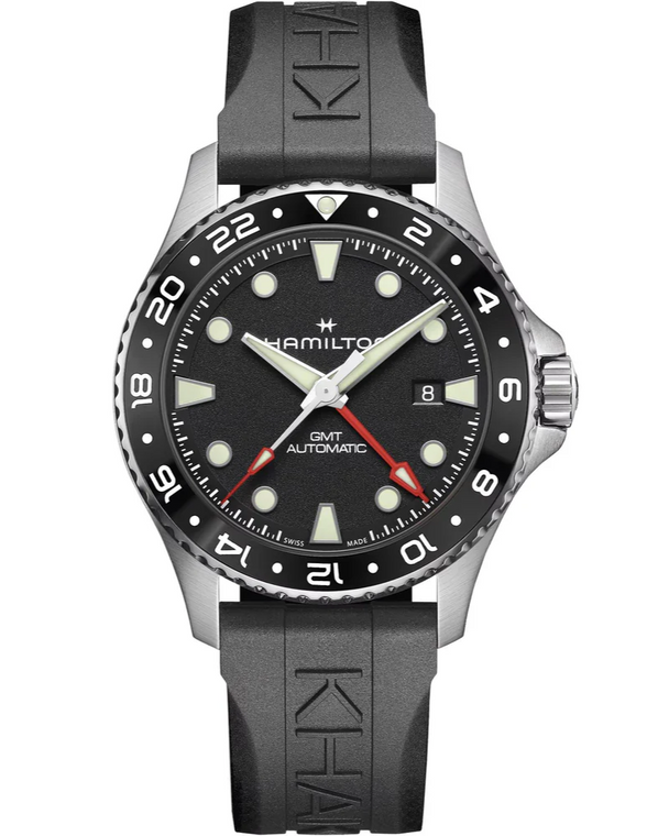 HAMILTON Khaki Navy Scuba Auto GMT 43MM Black Rubber Men's Watch H82555330