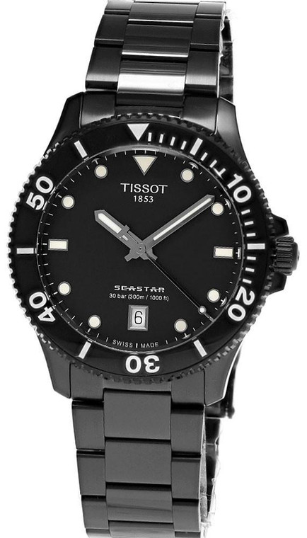 Tissot watches TISSOT Seastar 1000 Quartz SS 40MM Black Dial Men's Watch T120.410.33.051.00 