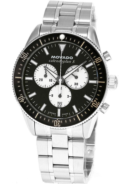 Movado watches MOVADO Heritage Calendoplan S Chronograph SS 42MM Black Dial Men's Watch 3650203 