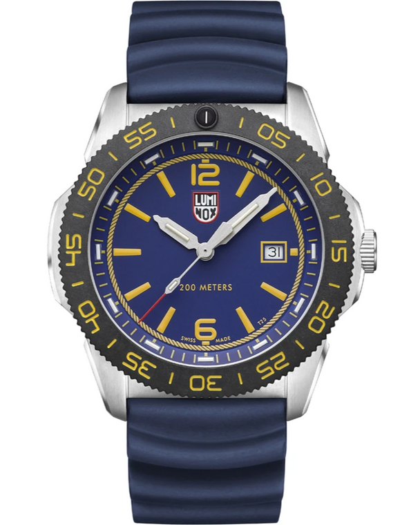 LUMINOX Force Blue Pacific Diver Quartz 44MM Rubber With Strap Extender Men's Watch XS.3125.FB