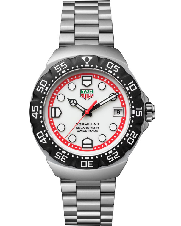 TAG Heuer Watches‎ TAG HEUER Formula 1 Solargraph Quartz 38MM White Dial Steel Men's Watch WBY1111.BA0042 