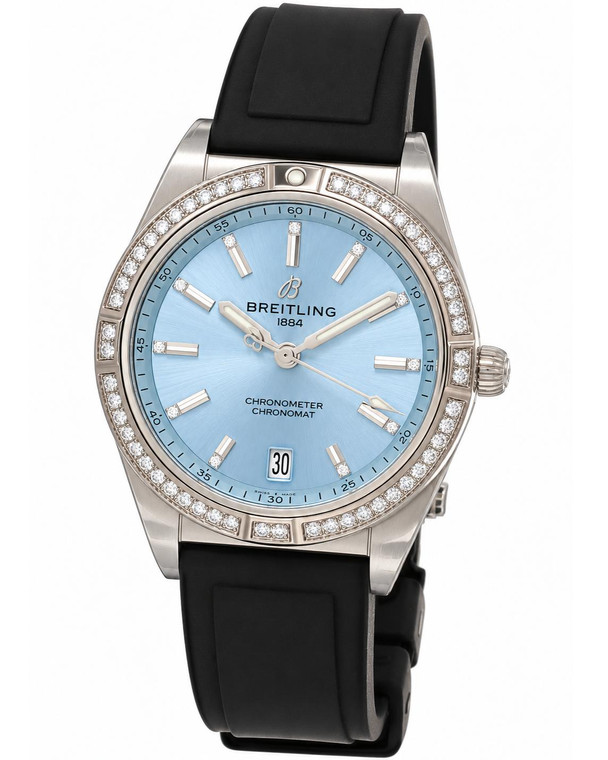 Breitling watches BREITLING Chronomat Automatic 36MM Blue Dial Diamond Bezel Women's Watch G10380591C1S1
