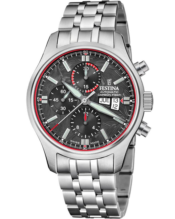 Festina FESTINA Aviator North Chrono Automatic 43MM Gray Dial SS Men's Watch F20158-2 