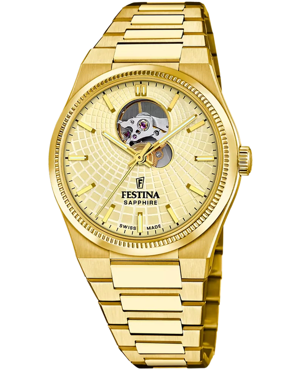 FESTINA Rive Open Heart Automatic 40MM Gold SS Men's Watch F20062-2
