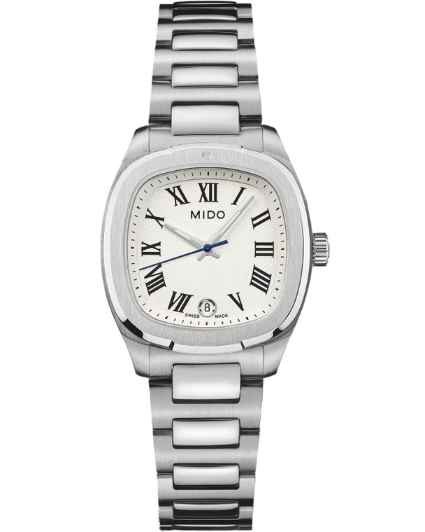 Mido Watches MIDO Multifort TV Quartz 28MM White Dial SS Women's Watch M049.110.11.263.00 
