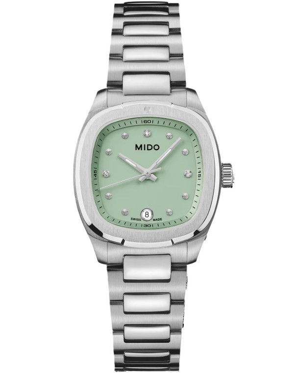 Mido Watches MIDO Multifort TV Quartz 28MM Green Diamond Dial SS Women's Watch M049.110.11.096.00 