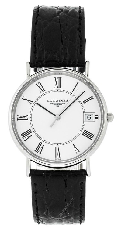 Longines watches LONGINES Presence 33MM SS Black Leather Watch L47204112 / L48194112