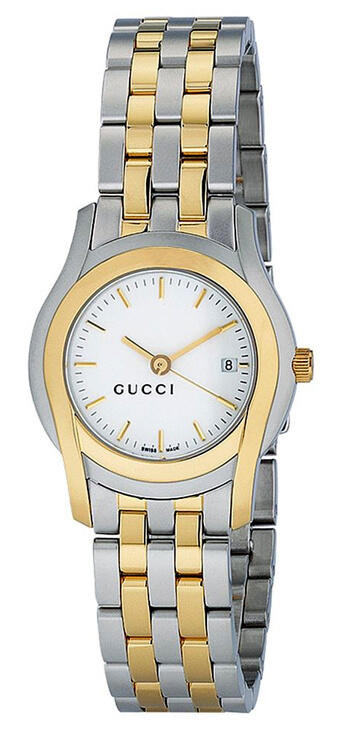 Gucci White Dial Two-tone 27mm Women's Watch YA055520 | Fast