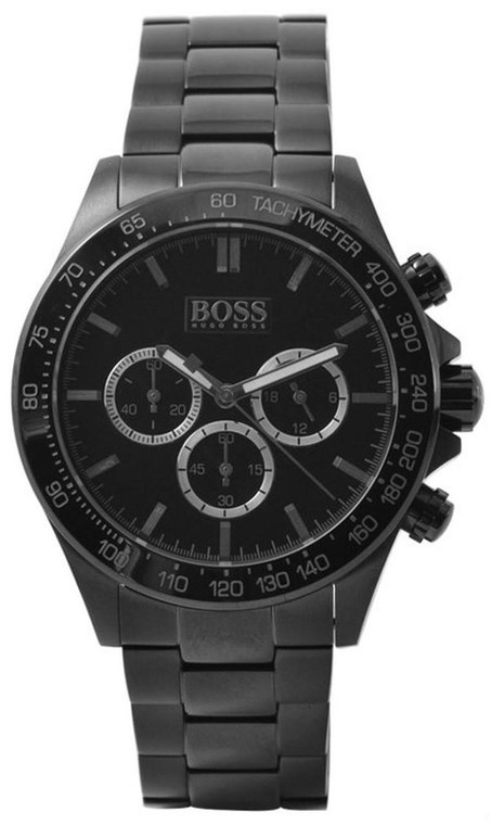 Hugo Boss watches HUGO BOSS Black 44MM Chrono SS Black Dial Mens Watch 1512961