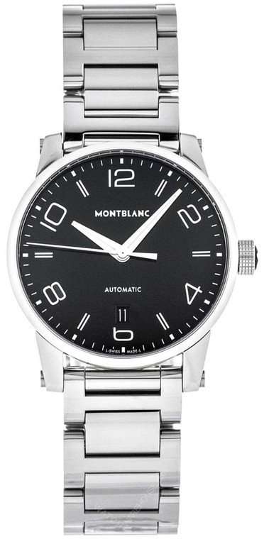 Montblanc watches MONTBLANC Timewalker 39MM Auto Black Dial SS Mens Watch 110339