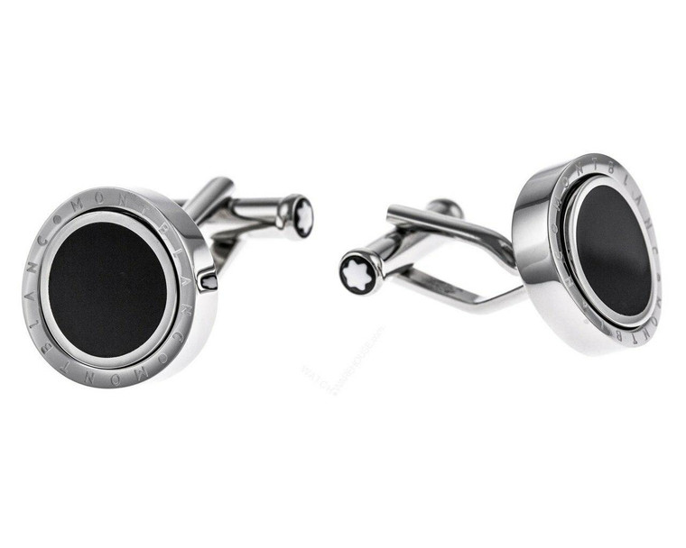 Montblanc Accessories MONTBLANC Creative Onyx Inlay Stainless Steel Mens Cufflinks 104505