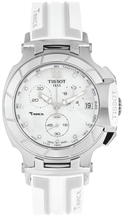 Tissot watches TISSOT T-Race CHRONO SS Pearl Dial Rubber Unisex Watch T0484171711600