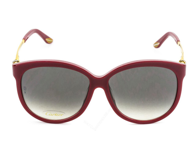 Eyewear Brands Cartier Trinity Burgundy 3T Finish Decor Women's Sunglasses ESW00039 