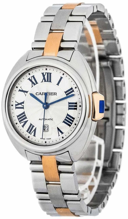 Cartier watches CARTIER Cle 31MM 18K Rose Gold Sapphire Crystal Womens Watch W2CL0004