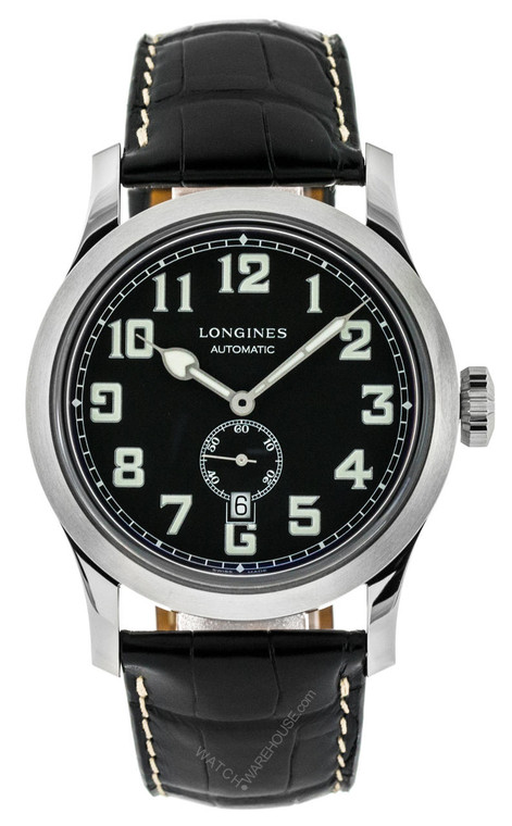 Longines watches LONGINES Heritage Military 44MM AUTO SS Alligator LTHR Watch L28114530