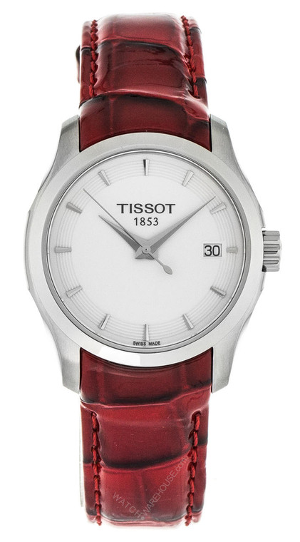 Tissot watches TISSOT Couturier White Dial Red Leather Womens Watch T0352101601101