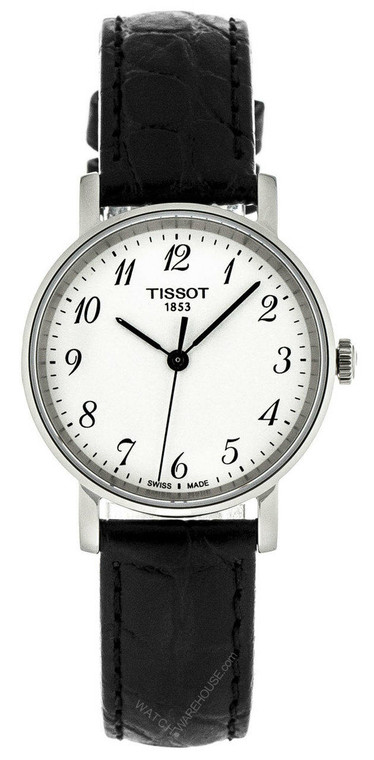 Tissot watches TISSOT Everytime Silver Dial BLK Leather Womens Watch T1092101603200
