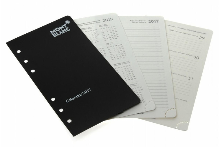 Montblanc Accessories MONTBLANC Calendar 2017 Medium 1 Week On 2 Pages Soft Blk Cover 115307
