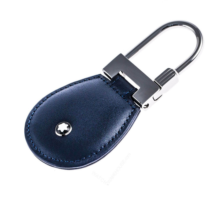 Mont Blanc ネイビー レザー キーケース MONTBLANC Meisterstuck Key Fob Drop Cowhide Leather Key Holder