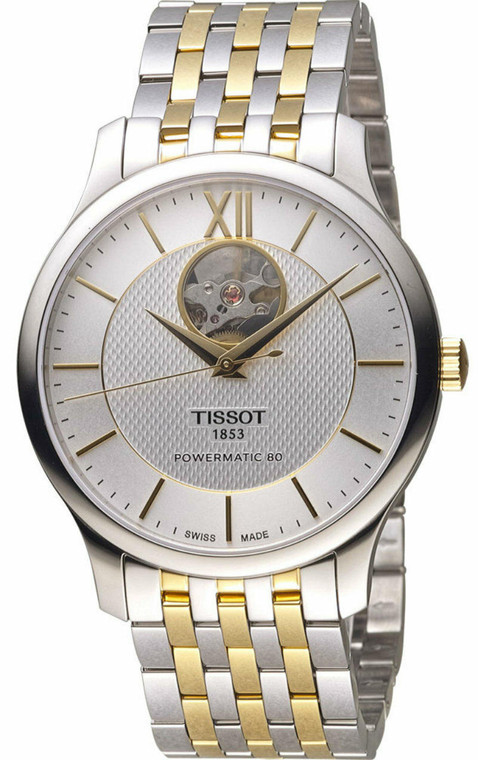 Tissot watches TISSOT Tradition Powermatic 80 Open Heart Mens Watch T0639072203800