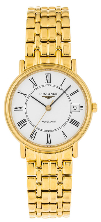 Longines watches LONGINES Presence 34.5MM AUTO SS White Dial Gold PVD Watch L48212118