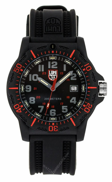 LUMINOX Black OPS 45MM Rotating Bezel Black Rubber Men's Watch XL.8895 ...