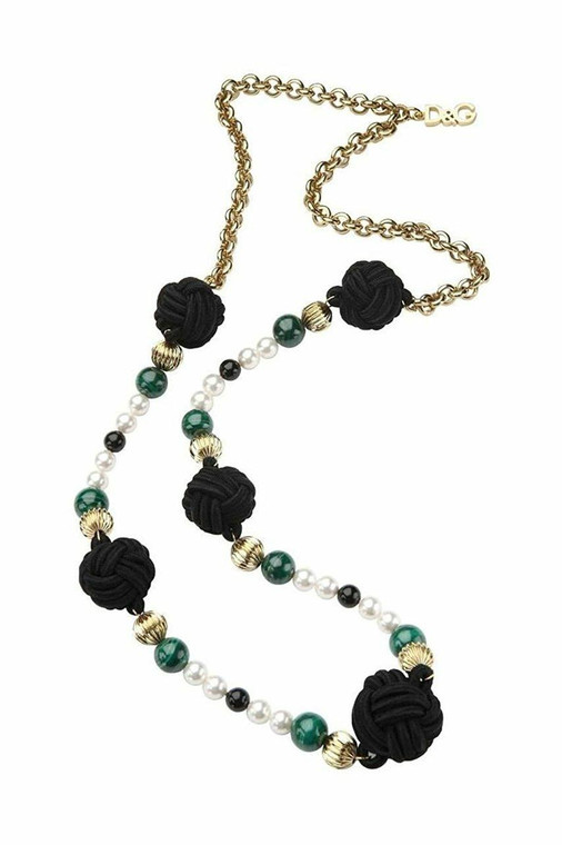 Jewelry D and G Dolce and Gabbana Geisha Green Color Chain Steel Necklace DJ0858