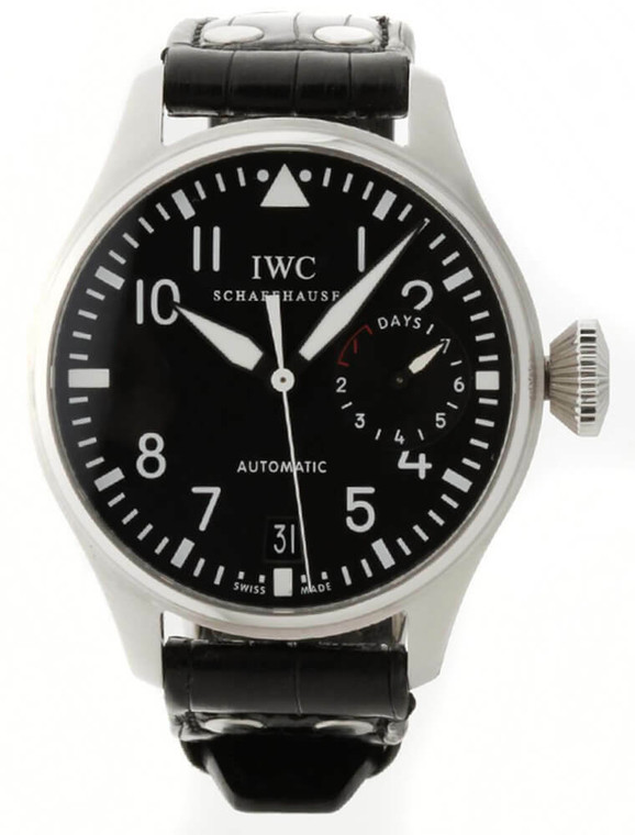 IWC watches IWC Big Pilot 46MM Automatic Black Dial Leather Mens Watch IW500401