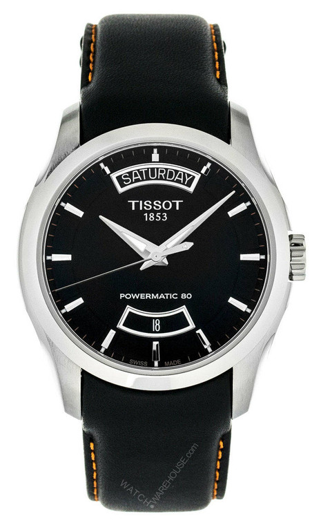 Tissot watches TISSOT Couturier Powermatic 80 BLK Leather Mens Watch T0354071605103